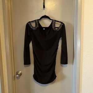 Super cute off shoulder with straps and rhinestones